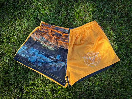 Country Tough - Something in the Orange Footy Shorts